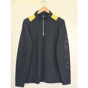 Body Glove 1/4 Zip Pullover Mens Large Black Athletic Stretch Active Top